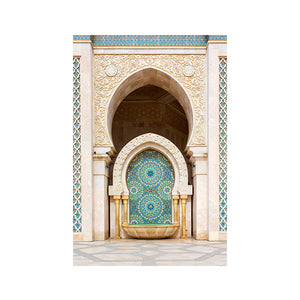 Moroccan Door Wall Art Gold Quran Arabic Calligraphy Canvas Panting Islamic Architecture Poster Print Wall Pictures Boho Decor