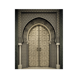 Moroccan Door Wall Art Gold Quran Arabic Calligraphy Canvas Panting Islamic Architecture Poster Print Wall Pictures Boho Decor