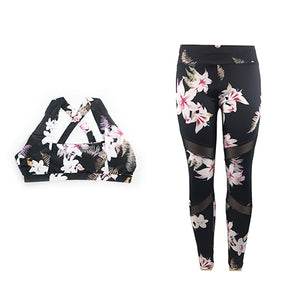 Spring Floral Print Fitness Sport Suit